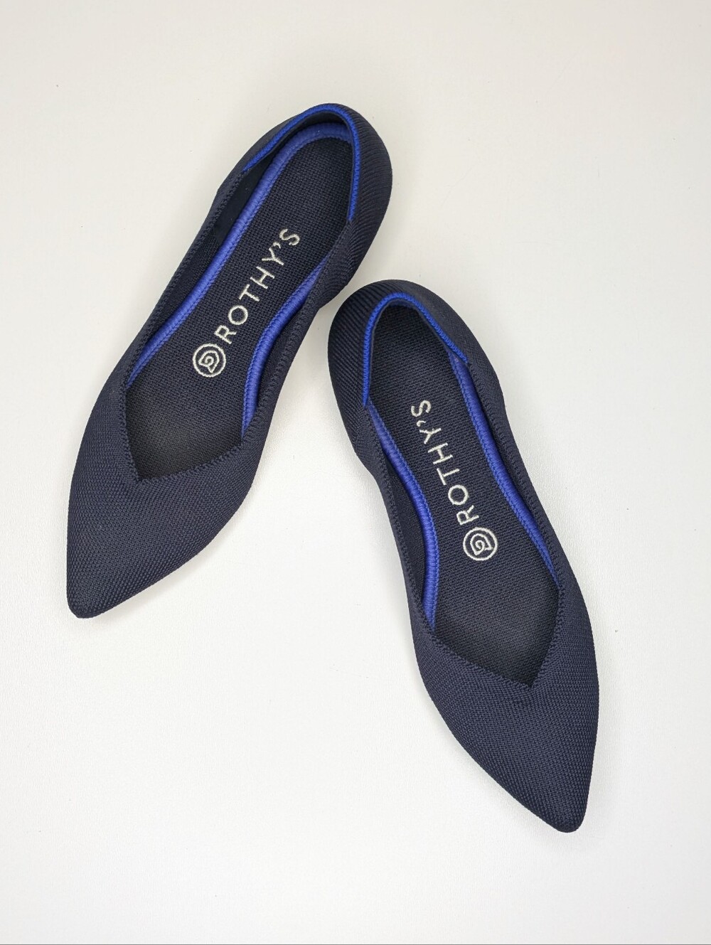 Rothy's The Point Flats Dark Navy Blue Slip On Ballet Size 7.5